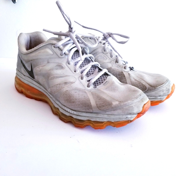 Rare Nike Air Max 2012 Metallic Silver/ Orange - Picture 2 of 9